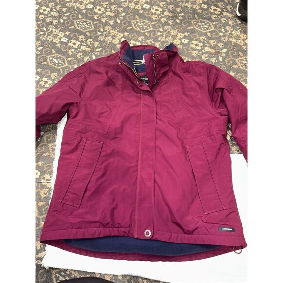 Lands' End Squall Coat Parka Waterproof Hip-Length Jacket. Burgundy Large 14-16 - Picture 1 of 4